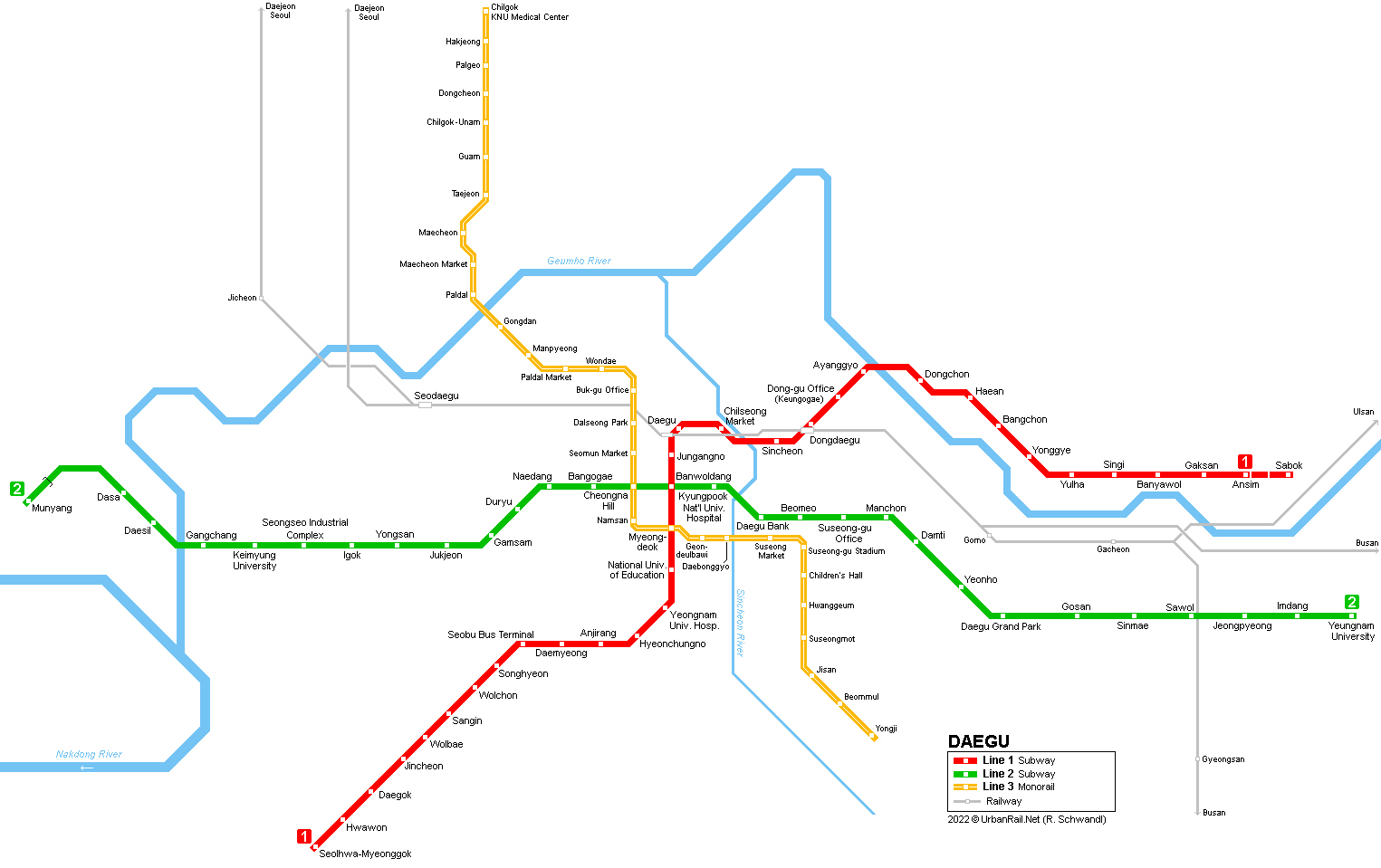 daegu-map subway
