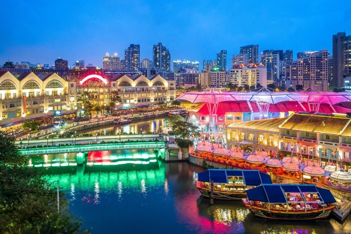 Romatic Clarke Quay night, Singapore