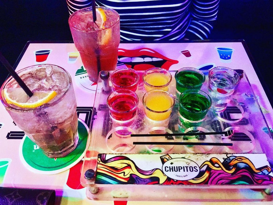 Colorful drinks at Chupitos
