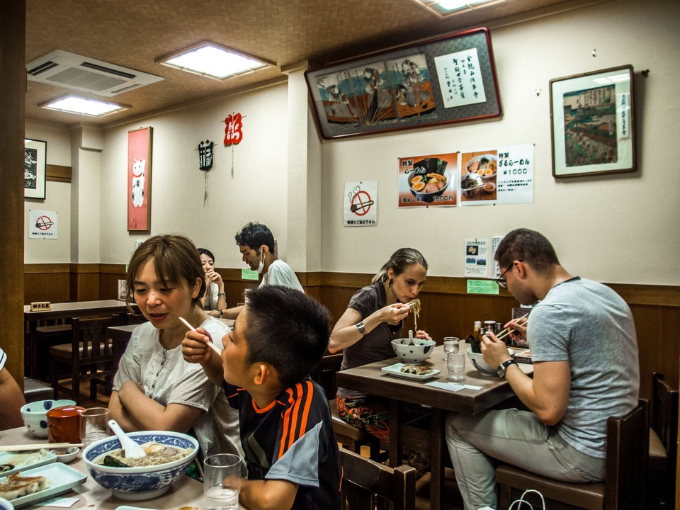 Inside Ramen Yoroiya, Asakusa, Japan