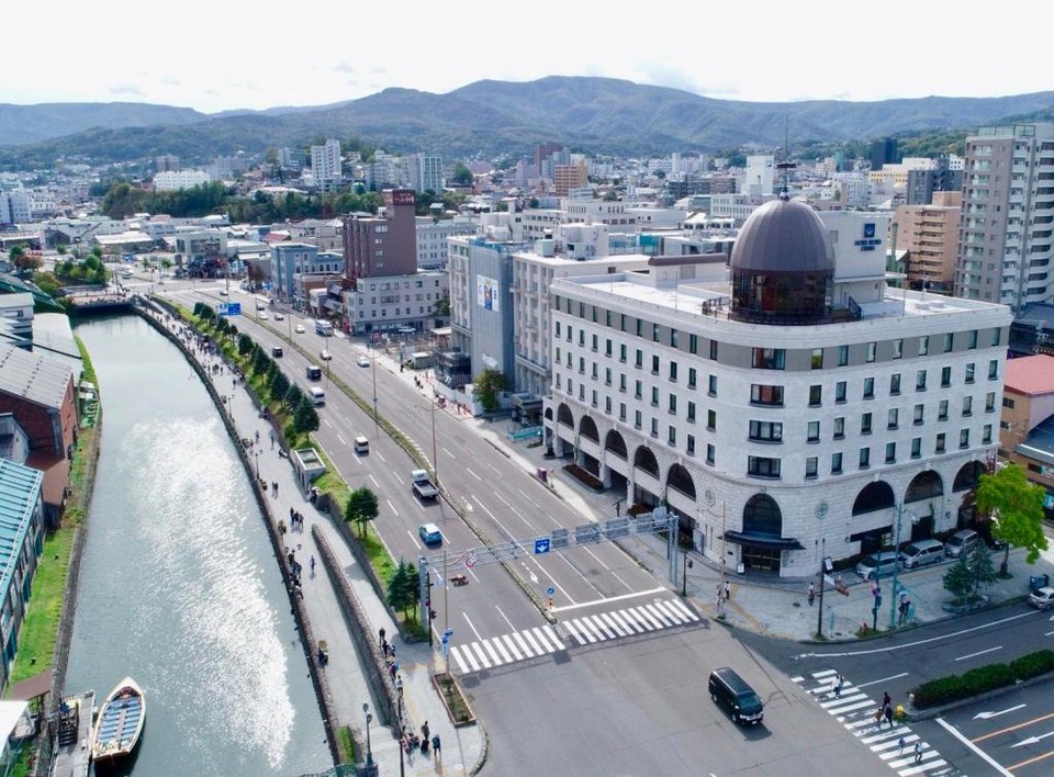 Hotels along Otaru canal, Japan
