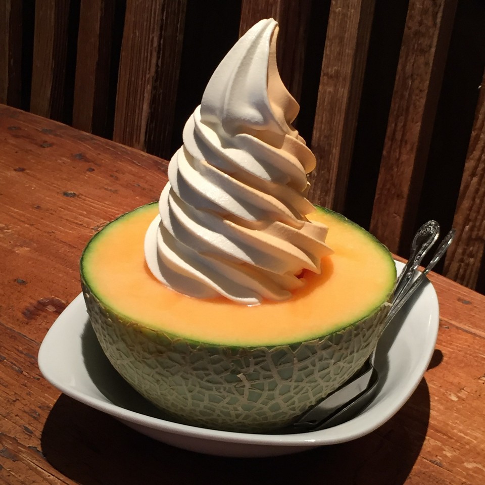 sweet melon ice cream, Otaru, Japan