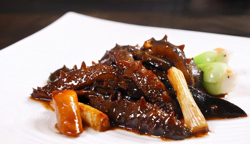 Grilled sea cucumber with green onion beijing