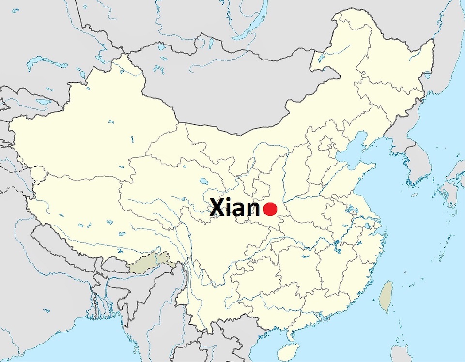 Xian-location-MAP-in-Shaanxi-Province-in-China