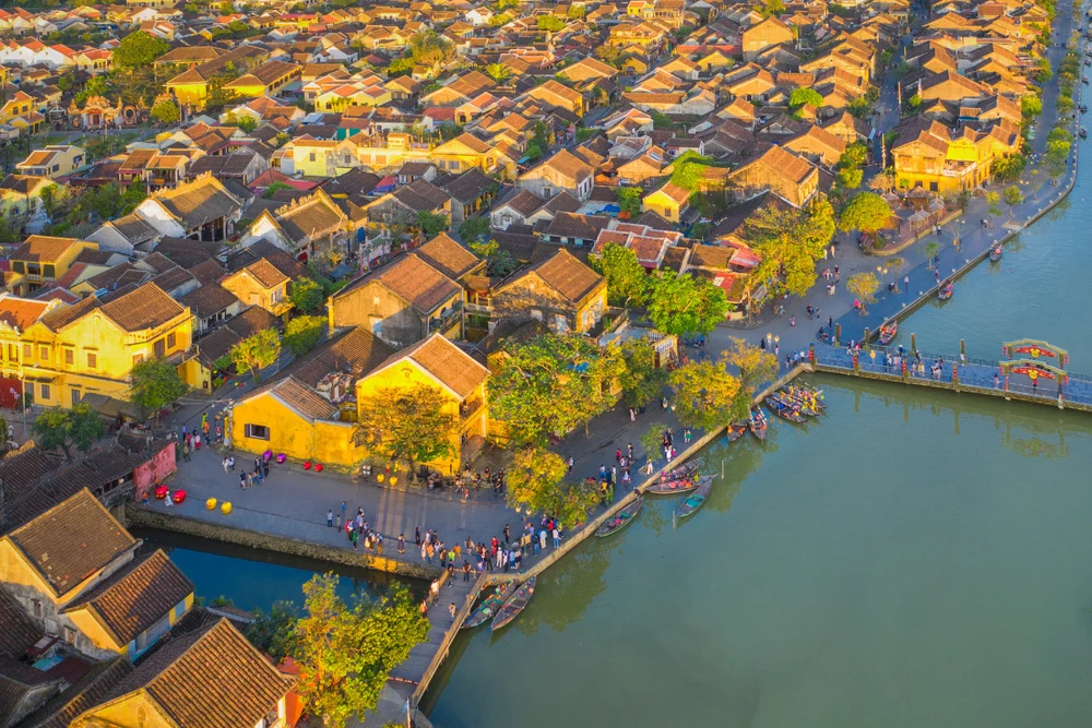 aerial view of hoi an vietnam